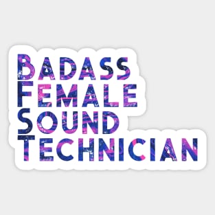 Badass Female Sound Technician Sticker